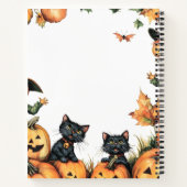 Jack o Lantern, Black Cats en Scarecrow Halloween Notitieboek (Achterkant)