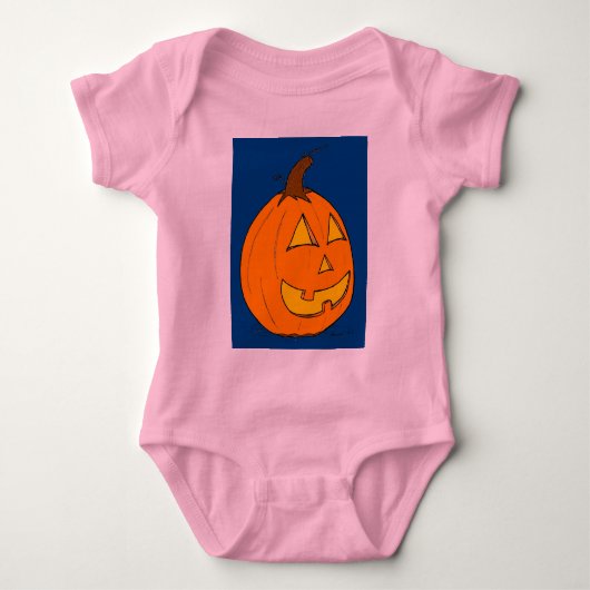 Jack o' Lantern Blue Baby Creeper Romper (Voorkant)