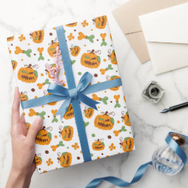 Jack-o-Lantern & Botten Spooky Halloween Cadeaupapier