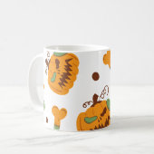 Jack-o-Lantern & Botten Spooky Halloween Koffiemok (Voorkant links)