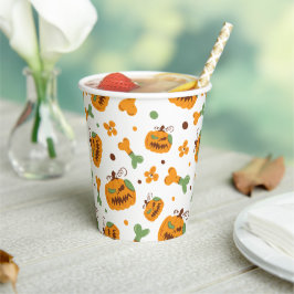 Jack-o-Lantern & Botten Spooky Halloween Papieren Bekers