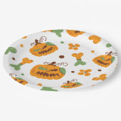 Jack-o-Lantern & Botten Spooky Halloween Papieren Bordje (Gekanteld)