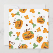 Jack-o'-Lantern & Botten Spooky Halloween Party Kaart (Achterkant)