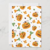 Jack-o'-Lantern & Botten Spooky Halloween Party Kaart (Achterkant)