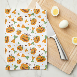 Jack-o-Lantern & Botten Spooky Halloween Theedoek