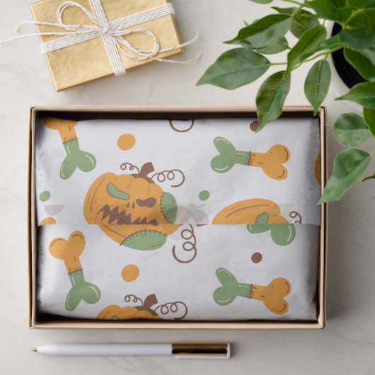 Jack-o-Lantern & Botten Spooky Halloween Tissuepapier (Geschenk)