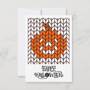 JACK-O-LANTERN BREI 3x5 Platte Halloweenkaart Kaart