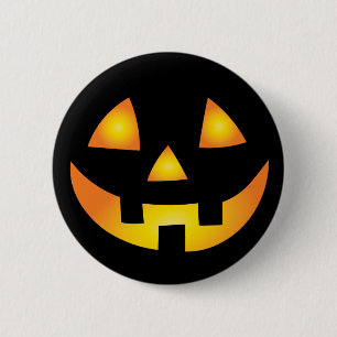 Jack O Lantern Creepy Pumpkin Face Halloween Ronde Button 5,7 Cm