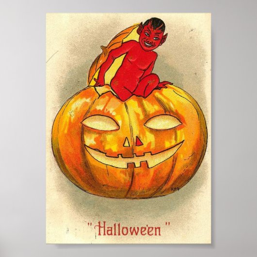 Jack O Lantern Devil  Halloween Art Print (Voorkant)