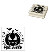 Jack-O-Lantern en vleermuizen Rubberstempel (Gestempeld)