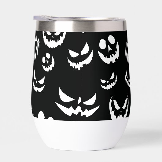 Jack-o'-lantern face Citrouille noir et blanc (Droite)