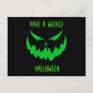 Jack-O'-Lantern Face II, Green Briefkaart
