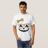 Jack O Lantern Face Pumpkin Halloween Leopard Prin T-shirt (Voorkant volledig)
