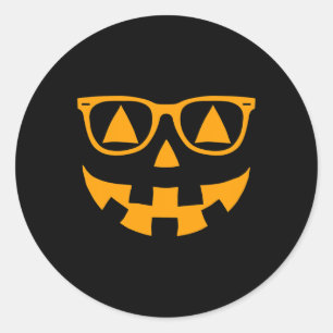 Jack O Lantern Face Sunbribribril Halloween P Ronde Sticker