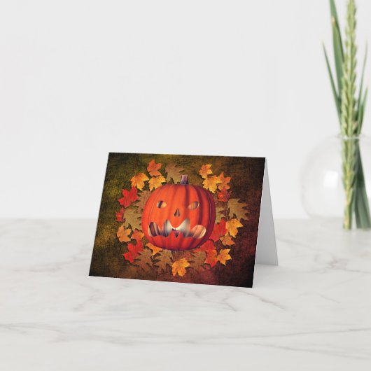 Jack-o'-lantern Fall quitte la carte de note Hallo (Devant)