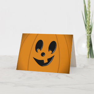 Jack-O-Lantern Gekke Gezicht w / Tooth Halloween K Kaart