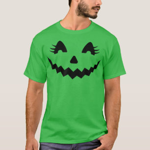 Jack O Lantern Gezicht Pompoen Wimpers Hallowen Co T-shirt