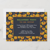 Jack o' Lantern & Ghost Pumpkins Halloween Party Kaart (Voorkant)