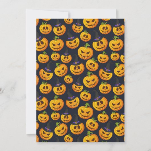 Jack o' Lantern Ghouls Pumpkins Halloween Party Kaart (Achterkant)
