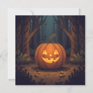Jack O' Lantern Gloeit In Het Bos Kaart