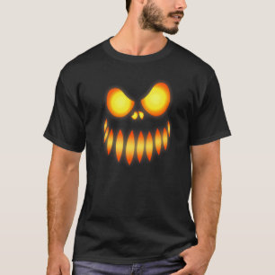 Jack O Lantern Griezelen Gesneden Pompoen Gezicht T-shirt