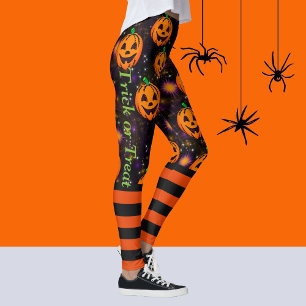 Jack-O-Lantern Halloween Leggings Pumpkin Pants
