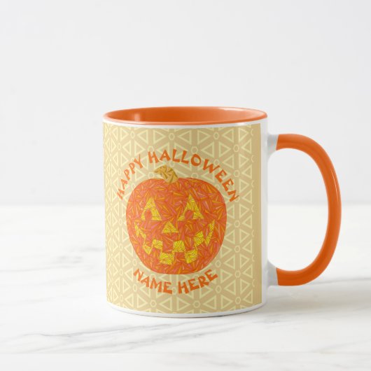 Jack O Lantern Halloween Pompoen Gepersonaliseerd Mok (Rechts)