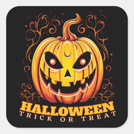 Jack-O-Lantern Halloween pompoen poster Vierkante Sticker (Voorkant)