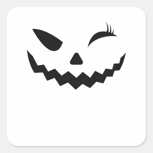 Jack O Lantern Halloween Pumpkin Face Winking Vierkante Sticker (Voorkant)
