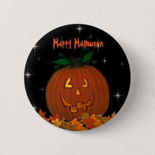 Jack-O-Lantern Happy Halloween Button