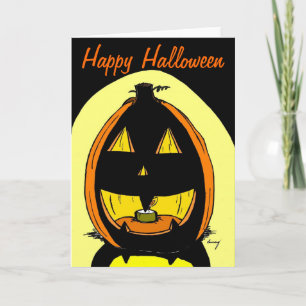 Jack o' Lantern "Happy Halloween" Kaart