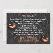 Jack O' Lantern Head Spooky Halloween Party Kaart (Achterkant)