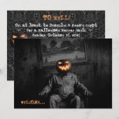 Jack O' Lantern Head Spooky Halloween Party Kaart (Voorkant / Achterkant)