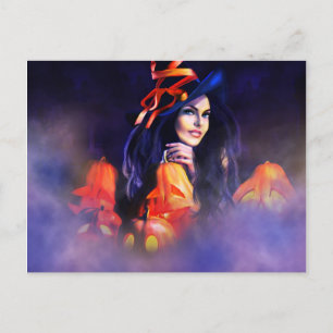Jack-O-Lantern heks Briefkaart