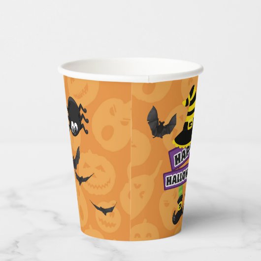 Jack o' Lantern Heksenbord Halloween Papieren Bekers (Rechts)