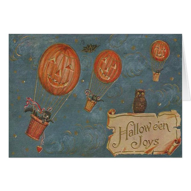 Jack O' Lantern Hete Luchtballon Uil Zwarte Kat (Voorkant Horizontaal)