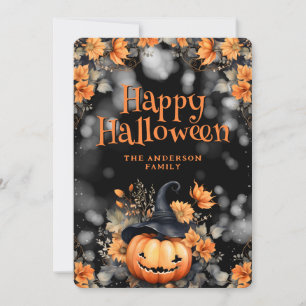 Jack O’Lantern Hoed Bloem Foto Halloween Kaart