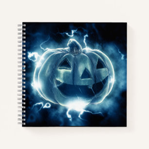 Jack-o-lantern in de regen notitieboek