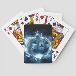 Jack-o-lantern in de regen pokerkaarten