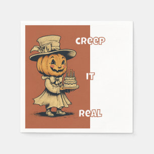 Jack o Lantern in het Sinaasappel Servet