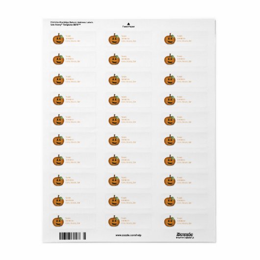Jack O Lantern in Pumpkin Patch Label (Full Sheet)