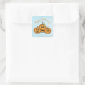 Jack O Lantern in Pumpkin Patch Square Sticker (Tas)