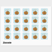 Jack O Lantern in Pumpkin Patch Square Sticker (Vel)