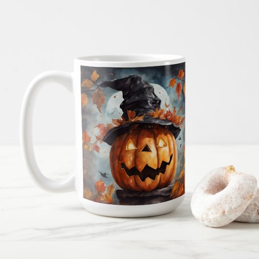 Jack O Lantern Koffiemok (Met donut)