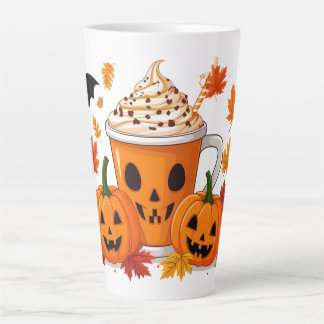 Jack O Lantern Latte Omringd Door Herfstmagie 🍂 Mok