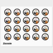 Jack-O-Lantern N Cat adreslabel Ronde Sticker (Vel)