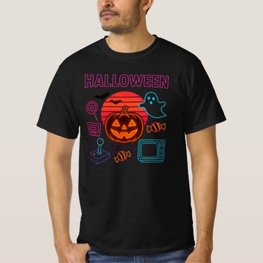 Jack-O'-Lantern Neon Halloween Kleding Unisex T-shirt (Voorkant)