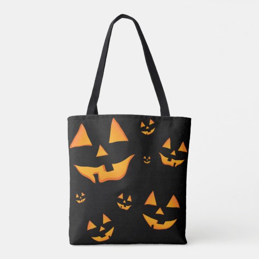 Jack-O-Lantern of Jack O'Lantern ogen en glimlache Draagtas (Achterkant)