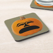 Jack o' Lantern ongelukkig gezicht, Halloween Pump Bier Onderzetter (Linkerzijde)