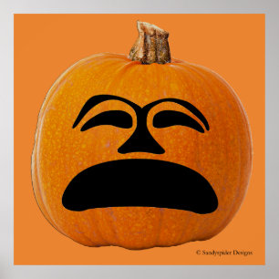 Jack o' Lantern ongelukkig gezicht, Halloween Pump Poster